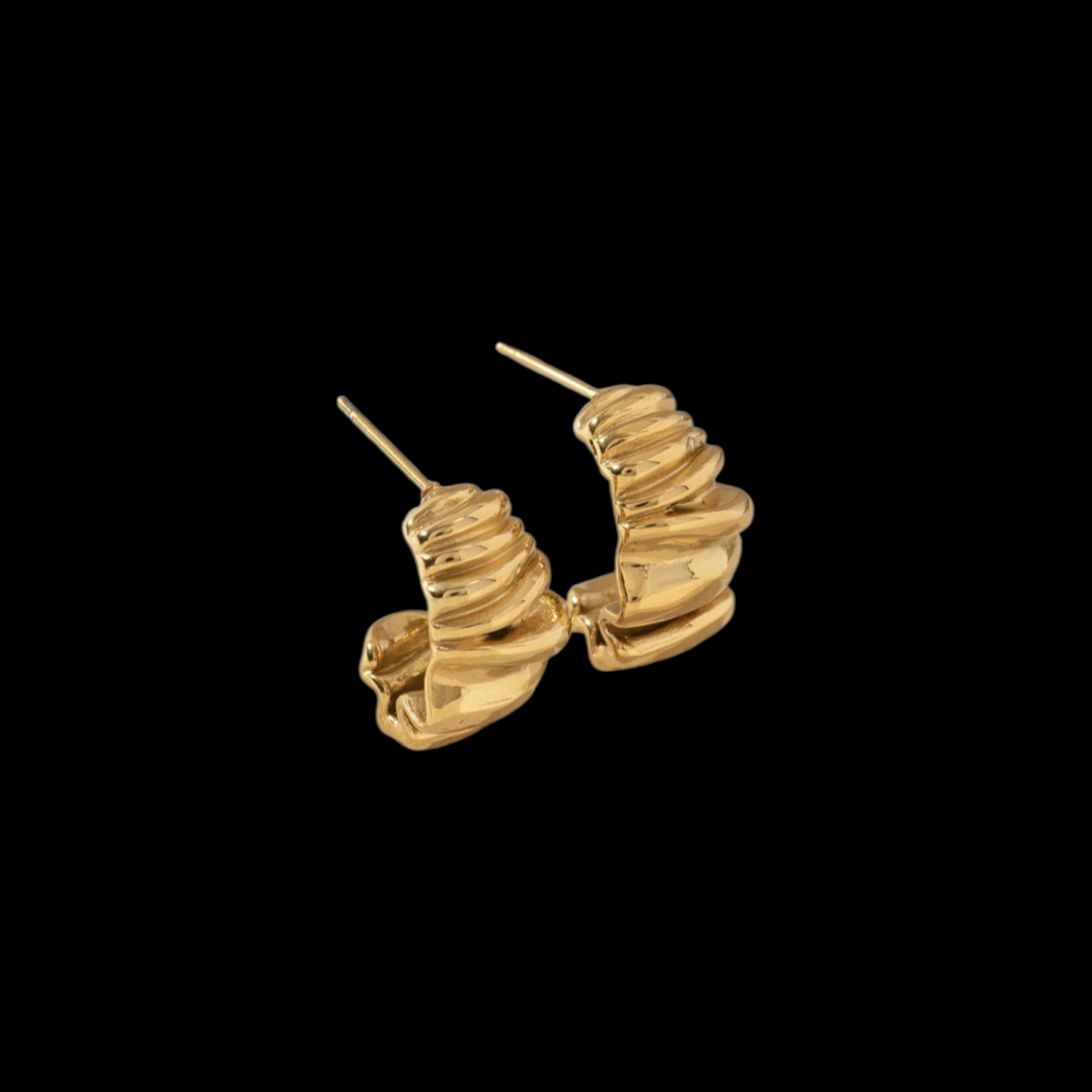 Golden Croissant Øreringe